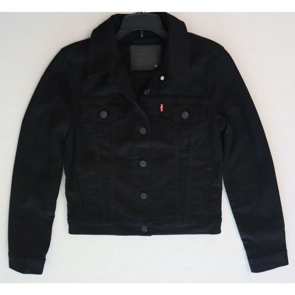Levi's 29945-0038 Women's Sz XS Black Original Denim Trucker Jacket $90 - Picture 5 of 7